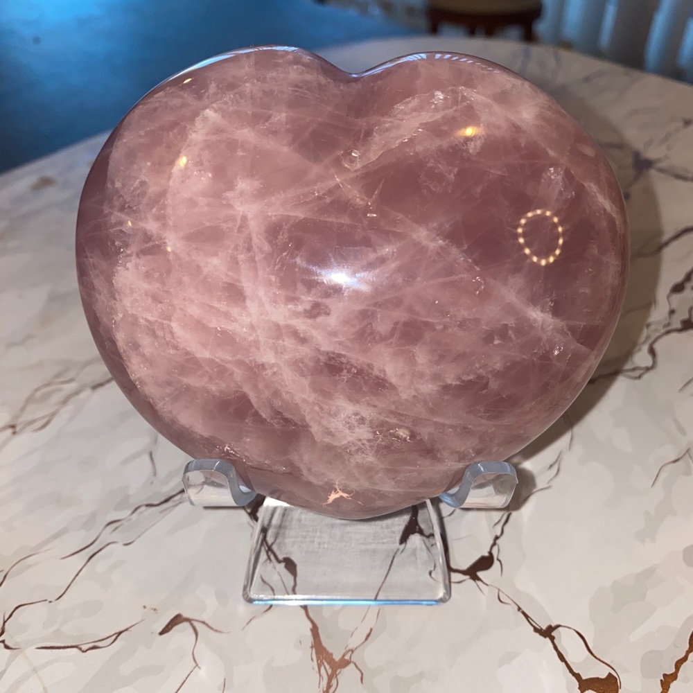 Large Lavender Rose Quartz Heart - Statement Piece